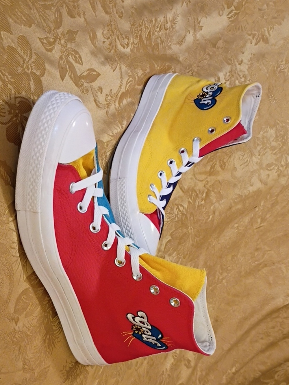 CONVERSE Multicolor High-Top Canvas  Yellow & Red & Blue Men's 11.0 Women's 13.0 - Picture 1 of 10